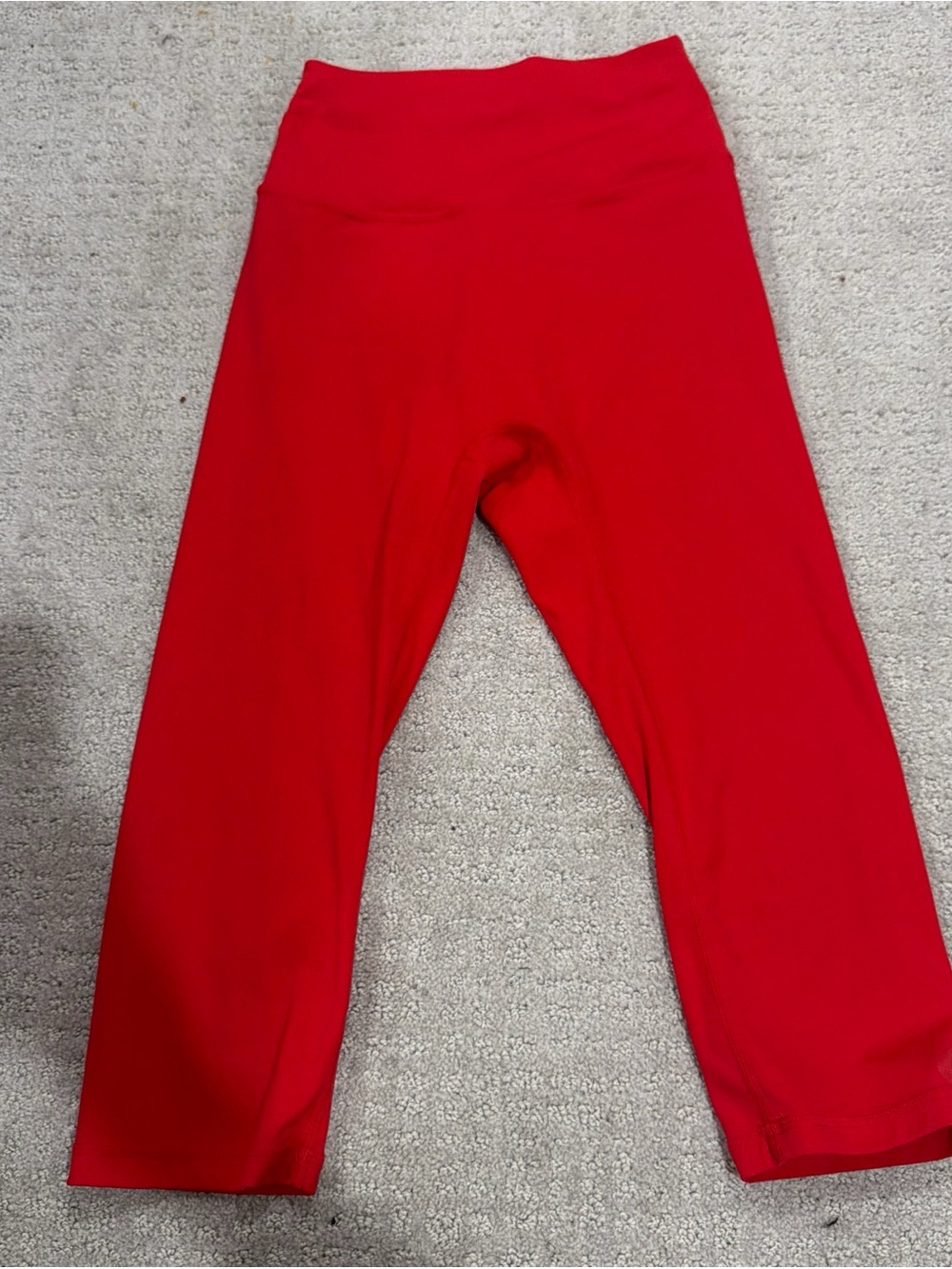 Women’s Red Capris - High-Waist Active Capri Leggings